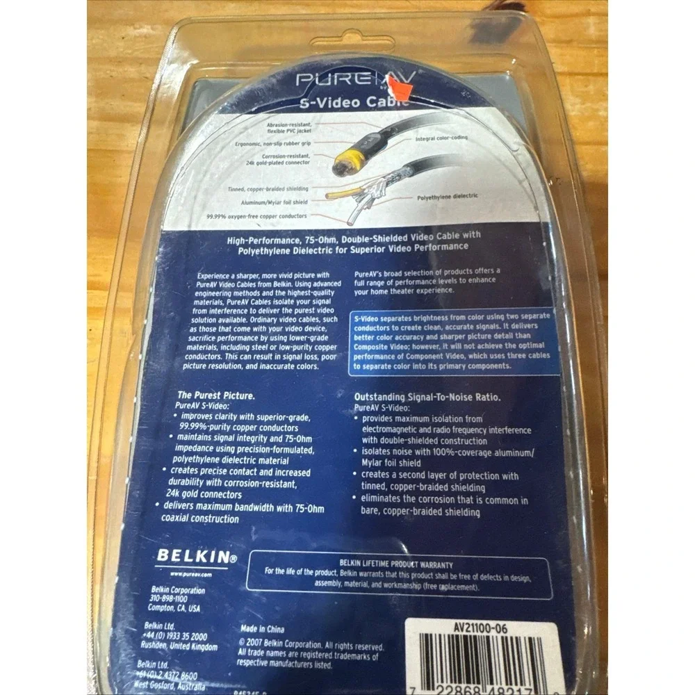 Belkin Pure/AV S-Video Cable, 12ft - HIGH PERFORMANCE (AV21100-12)